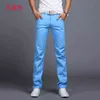 Printemps automne pantalons décontractés hommes coton Slim Fit Chinos mode pantalon homme marque vêtements 9 couleurs grande taille 28-38 211218