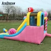 Uppblåsbara hoppslott för barn 3.7x2.6x2m Hoppning Slott Bouncer Blow Up Bounce House med Slide Children Fun Play