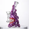 Cachimbo de água polvo Estilo Halloween Bong de vidro inebriante com chuveiro Perc Tubo de água exclusivo para plataformas de óleo Dab 7" de altura 14 mm Junta