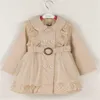 Enfants vêtements de fille dentelle fille princesse trench à double serrage