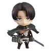 Q ver. Аниме аниме 10 см на фигурную фигурию Titan Eren Jaeger Figurine Levi Ackerman PVC Collection Model Toys Figures X0526