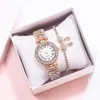 Montres-bracelets de luxe femmes Diaomnd montres dames élégantes montre-bracelet à quartz montre en or rose horloge femme en acier inoxydable femmes