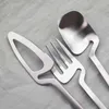 16Pcs Cutlery Set Knives Fork Coffee Spoon Dinnerware 18/10 Stainless Steel Tableware Party Home Flatware Silverware 211112