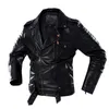 Oversize M-4XL Costume pour hommes Parker Vêtements d'extérieur en cuir de haute qualité Chaqueta Moto Hombre Rétro Beau Moto PU Veste en cuir 211018
