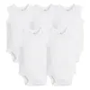 5 PCS/LOT Newborn Baby Clothing Summer Sleeveless Baby Boy Girl Clothes 100% Cotton White Kids Baby Bodysuits & Jumpsuits 210315