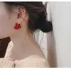 Stud Drew El IU With A Lovely Temperament Red Heart Earrings