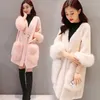 Women's Fur & Faux 2021 Winter Coat Female Lamb Mink Plus Size Loose Jacket Imitation Mid-length Outwear