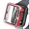 Double Bling Diamond 360 Protecteur complet du corps avec couverture en verre trempé PC Bumper PC pour Apple Watch Iwatch 49mm 45 mm 41mm 44 mm 40mm 42 mm 38 mm avec forfait