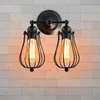 Lamp Covers & Shades Retro Vintage Industrial Double Head Wall Sconce Lights Rustic Wrought Iron Antique Restaurant Corridor Decor LED