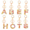 Keychain de lettres colorées mignonnes pour femmes Femme Charm Accessoires 26 Français Acrylique Principale porte-clés Chaîne de la chaîne de voiture Sac à main sac à main de sac à main