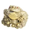 Декоративные предметы фигурки фэн -шуи трехногих денег на лягушку Fortune Brass Жаба фигура китайская монета металл