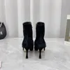 Dress Shoes Diamond Buckle Sexy Fashion Boots for Women Pointed Toe Party High Dunne Heel