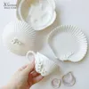 European Luxury Cup Saucer White Gift Simple Ceramic Small Coffee Cups Creative Porcelain Accessories Tazas Drinkware DF50BD