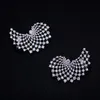 Stud Godki Luxury Design Marvelous Cumbic Zircon Fleur Fleur Ear Oreille Boucle d'oreille 3CM4CM9025308
