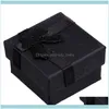 Jewelry Packaging & Jewelryjewelry Pouches Bags 24 Pcs Ring Earring Display Gift Box Bowknot Square Case Black Drop Delivery 2021 Rnw3L