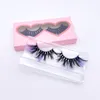 Couleur 25mm 100% vrais cils de vison 39 styles Volume moelleux dramatique Faux cils colorés à la fin Cosplay Party Full Strip Lashes avec boîte en papier Personnaliser le logo