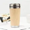 450 ملليلتر الخيزران tumblers الطبيعية الفولاذ المقاوم للصدأ زجاجة المياه قابلة لإعادة الاستخدام أكواب السفر المحمولة كؤوس RRB13117