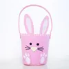 Party Supplies Easter Basket Bunny Bucket Rabbit Shape Egg Barrel Bags Kids Candy Eggs Storage Tote Handbag Party Gift Bag