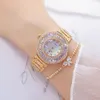 Montres en or Femmes Célèbre Marque Diamant Quartz Femmes Montres Cristal D'or Dames Montre-Bracelet Feminino Montres Femme 210310