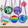 Decompression Toy tie-dyed handbag Bag Push Bublles Portable Fashion Crossbody Pack Silicone Press Fidget Toys Bags 5styles 5 colors mix