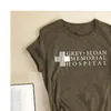 Grå Sloan Memorial Hospital T Shirt Letter Print T-shirts Kvinnor Harajuku Tee Femme Casual Shirts Ropa Para Mujer