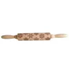 Embossing Wooden Rolling Pin with Christmas Snowflake Flower Pattern for Baking Embossed Cookies, Kids and Adults Cute Kitchen Tool