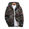 고품질 여성 윈드 브레이커 재킷 봄 여름 카 모 얇은 여성 위장 나비 윈드 브레이커 코트 후드 210928