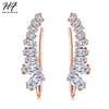 Luxury Shining Angle Wing Ear Cuff Earrings for Women Cubic Zirconia Rose White Gold Color Fashion Jewelry E791 E792