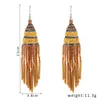 S2609 Bohemia Fashion Jewelry Beads Earrings Handmade Beaded Ethnic Wind Vintage Tassels Dangle Earrings