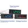Nowy DIY wielofunkcyjny zegar o wysokiej precyzji wewnątrz i na zewnątrz samochodu Temperatura napięcia baterii Monitor panelu DC 12V Dropshi