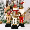Kerst decoratie pop zachte kerstman elanden sneeuwpop pluche poppen xmas gift speelgoed flexibele venster vertoning mooie ornamenten