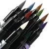 10pcs 컬러 브러시 금속 마커 펜 세트 1-7mm 소프트 포인트 그리기 그림 강조 표시 서 예 글자 학교 아트 A6929 Y200709