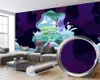 Cartoon Pintado Peixe 3D Mural Papel de Parede Decoração 3D Papel De Parede 3D Sala de Visitas Quarto VestuárioCovering HD 3D Animal Papel de parede