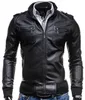 Veste en cuir véritable pour hommes, vêtements de moto, Slim, col montant, manteau chaud épais et chaud, automne et hiver