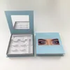 3Pairs Eyelashes Set 25mm 3D Mink Lashes Black White Glue Colorful Lash Package Box with Mirror