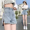 shorts denim cintura alta senhora