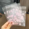 Transparente Verpackungsbeutel mit Blumendruck, selbstklebende Plastiktüte für Schmuck, Ringe, Ohrringe, Halskette, Geschenktüte