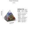 Sju chakra organe smycken pyramid set stycke färgglad kristallsten harts chips lager livsläkning