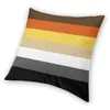 Coussin / Oreiller décoratif Solid Bear Pride Flag Luxury Throw Cover Chambre Décoration de la maison Gay LGBT GLBT Coussin Couvre Tissu de velours