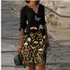 Plus Size Dresses Fashion Floral Print African Dress Women Summer V-Neck Half Sleeve Female Litera Vintage Loose Vestidos227M