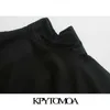 KPYTOMOA Damenmode mit elastischem Besatz, gekräuselte, abgeschnittene Blusen, Vintage-Puffärmel, mit Schleife gebunden, weibliche Hemden, Blusa, schicke Tops 210721