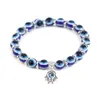 Böses Auge Hamsa Blaue Perlen Charme Stretch-Stränge Armband Hand von Fatima Türkisch Glückliche blaue Augen Armbänder zum Schutz und Segen