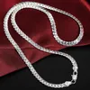 925 Sterling zilveren ketting ketting 5 mm volledige zijwaartse zijwaartse Cubaanse link ketting voor vrouw mannen mode bruiloft verloving sieraden