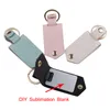 DIY Sublimation Transfer Photo Sticker Keychain Gifts for Women Leather Aluminum Alloy Car Key Pendant Gift RRD7256