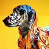 カラフルなダックスフント犬クリエイティブホームモダンな装飾装飾品リビングルームワインキャビネットオフィス装飾デスクトップクラフト211105
