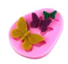 Новая обедая бабочка плесень силиконовые аксессуары для выпечки 3D DIY сахар ремесло шоколадный резак плесень помадка украшения торта инструмент 3 цвета KD1