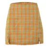 Summer Plaid Print Mini Skirt Women Vintage High Waist Korean Sweet And Fresh Girls Streetwear Casual Short Skirt 210608