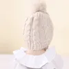 秋の冬の赤ちゃんの子供が編み帽子ウールボールビーニー男の子の女の子の子供編み帽子暖かい帽子