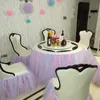 Birthday Party Table Chair Skirt Atmosphere Decoration Wedding Banquet Tables Around The Chair