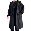 Trench da uomo Cappotto Moda uomo Cappotto Casual Slim Fit Solid Lungo Giacca a vento maschile Outwear Homme Viol22